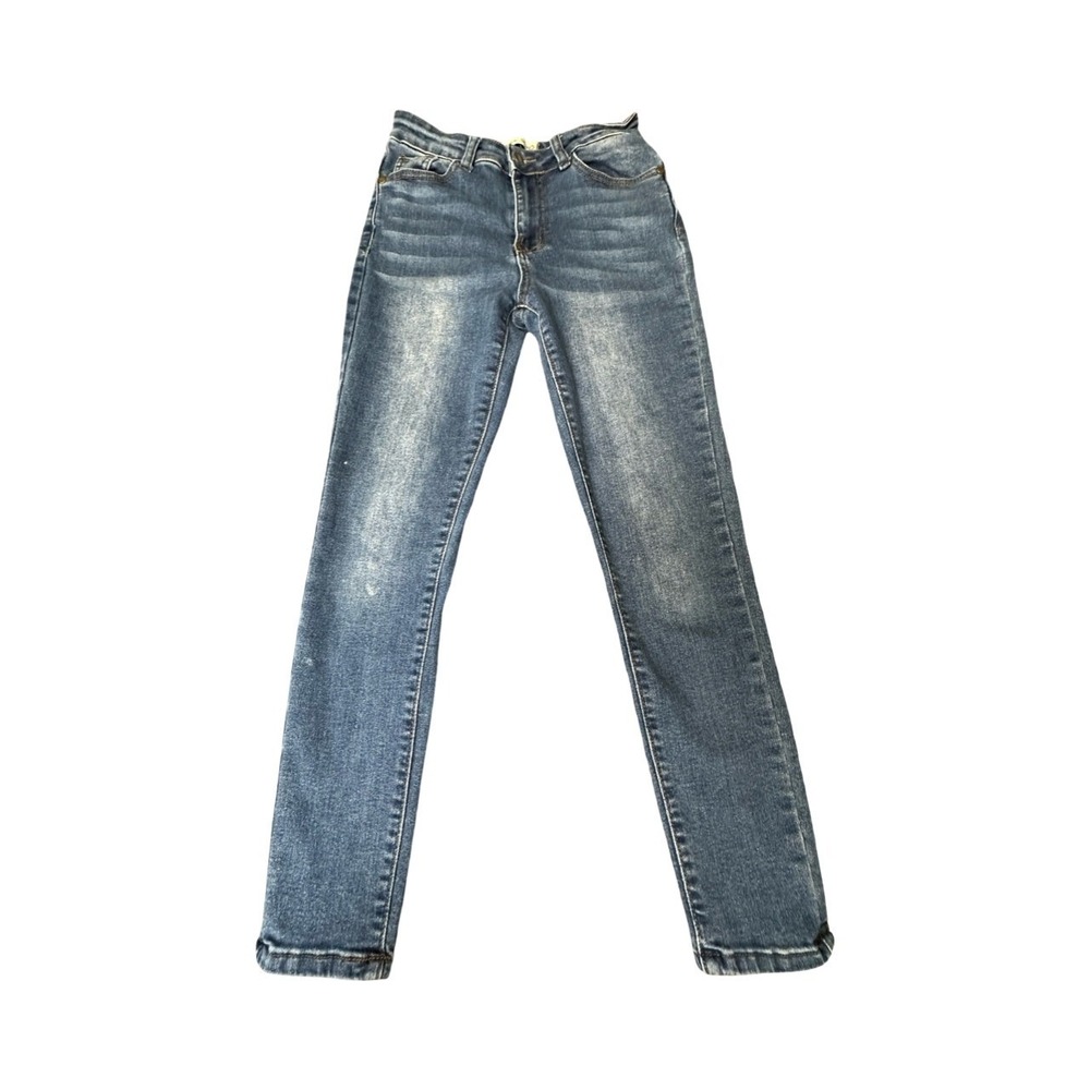 Love Soho Jeans Womens 5 Blue Ocean Skinny Stretch Denim Whiskered 90284-OCEAN